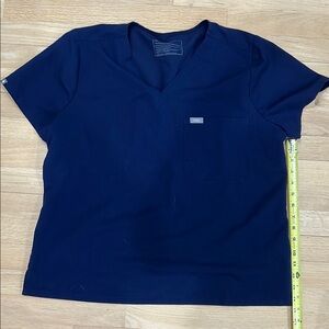 Figs Deep Blue V-Neck Scrub Top